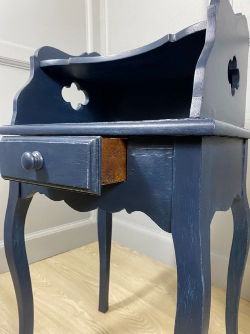 PAIR OF BLUE PAINTED BEDSIDE TABLES - ADDITIONAL PHOTO 1