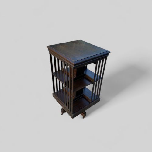 revolving oak bookcase - CATEGORY: ANTIQUE BOOKCASES - DATED 1920