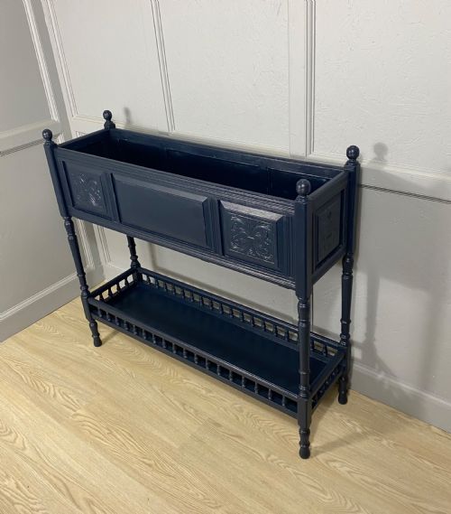 EDWARDIAN BLUE PAINTED JARDINIERE STAND - ADDITIONAL PHOTO 1