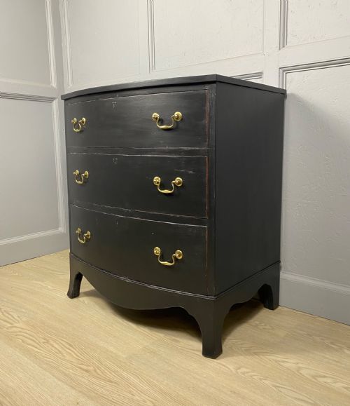painted black chest of drawers - CATEGORY: ANTIQUE CHEST OF DRAWERS - DATED 1920