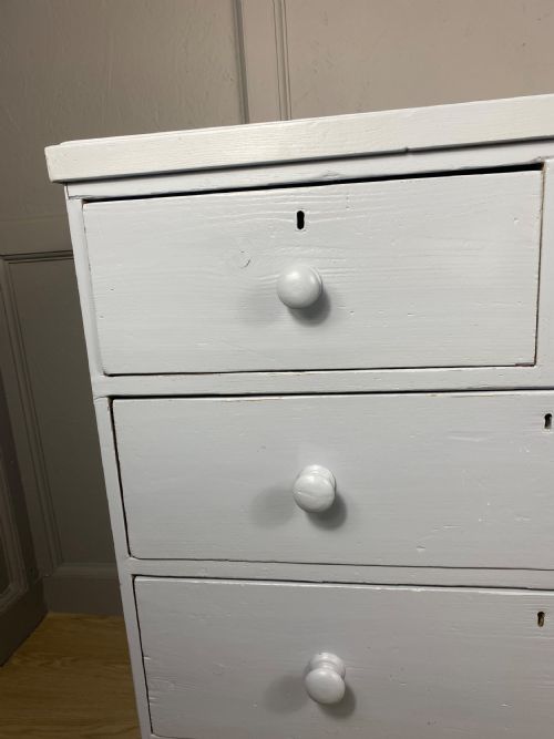 PINE VICTORIAN PAINTED CHEST OF DRAWERS - ADDITIONAL PHOTO 3