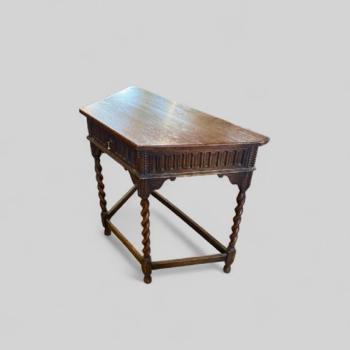 oak barley twist one drawer table - CATEGORY: ANTIQUE TABLES - DATED 1930