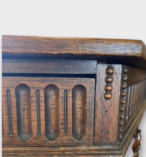 OAK BARLEY TWIST ONE DRAWER TABLE - ADDITIONAL PHOTO 3