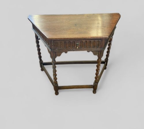 OAK BARLEY TWIST ONE DRAWER TABLE - ADDITIONAL PHOTO 6