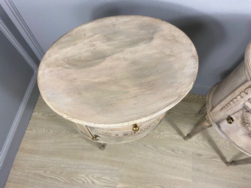PAIR OF FRENCH OVAL PAINTED BEDSIDE CABINETS - ADDITIONAL PHOTO 2