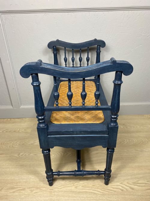BLUE PAINTED STOOL - ADDITIONAL PHOTO 2