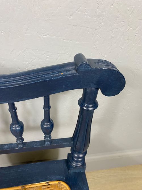 BLUE PAINTED STOOL - ADDITIONAL PHOTO 4