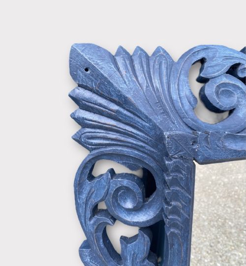 VICTORIAN CARVED OAK PAINTED MIRROR - ADDITIONAL PHOTO 1
