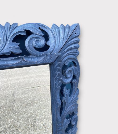 VICTORIAN CARVED OAK PAINTED MIRROR - ADDITIONAL PHOTO 2
