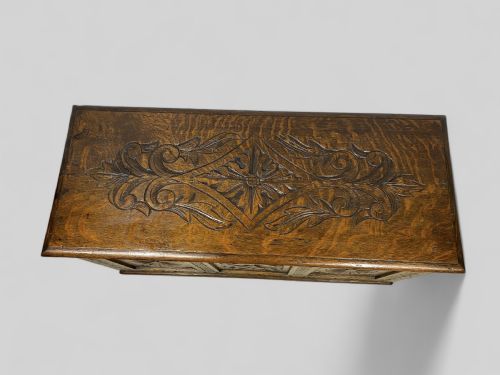 CARVED OAK COFFER - ADDITIONAL PHOTO 2