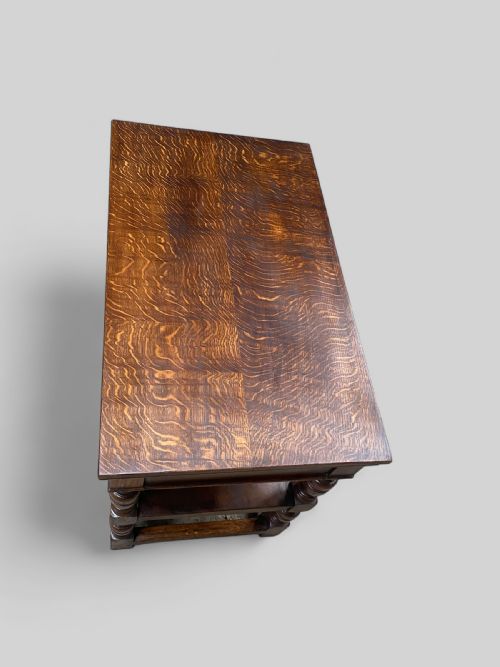 CARVED OAK ONE DRAWER ELIZABETHAN REVIVAL SERVER - ADDITIONAL PHOTO 3