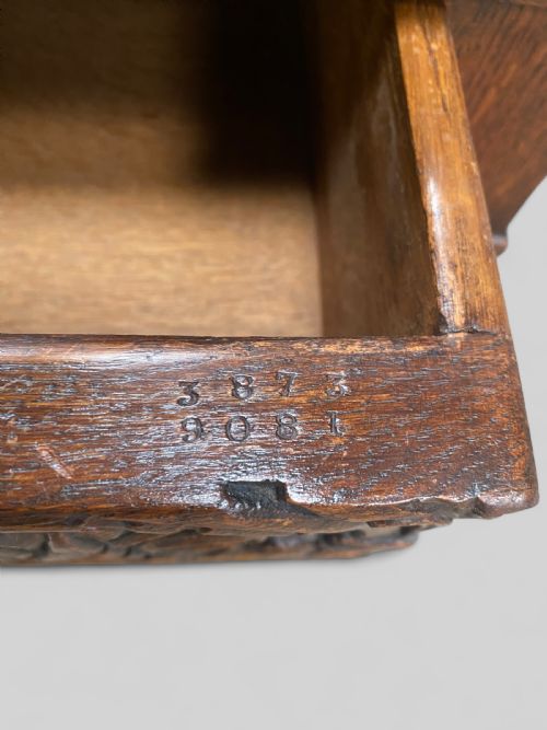 CARVED OAK ONE DRAWER ELIZABETHAN REVIVAL SERVER - ADDITIONAL PHOTO 5