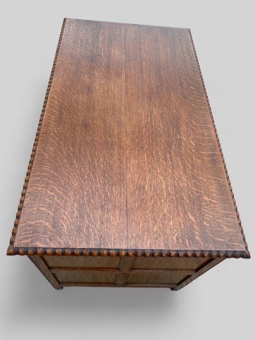OAK 9 DRAWER PEDESTAL DESK - ADDITIONAL PHOTO 1
