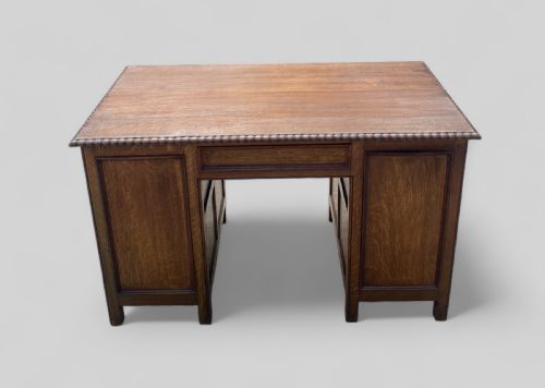 OAK 9 DRAWER PEDESTAL DESK - ADDITIONAL PHOTO 4