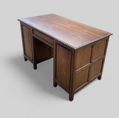 OAK 9 DRAWER PEDESTAL DESK - ADDITIONAL PHOTO 7