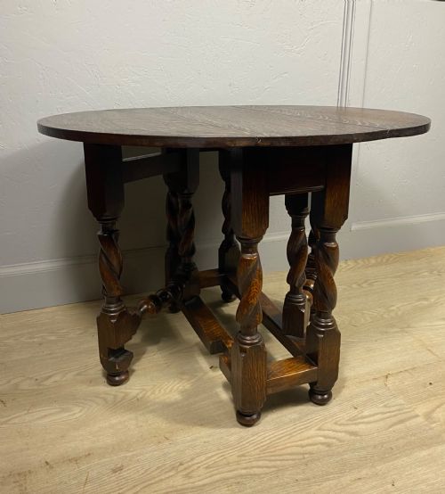 BARLEY TWIST GATELEG OAK COFFEE TABLE - ADDITIONAL PHOTO 2