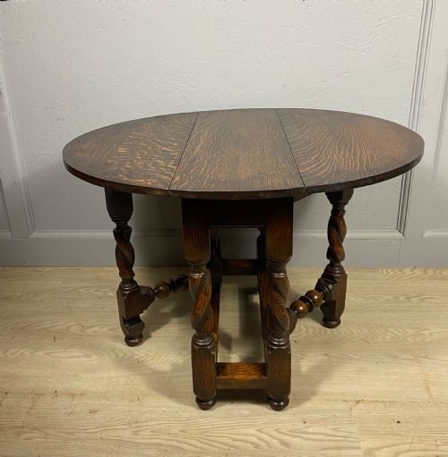 BARLEY TWIST GATELEG OAK COFFEE TABLE - ADDITIONAL PHOTO 3