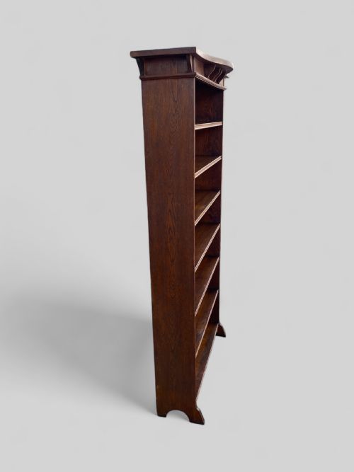 TALL ARTS CRAFTS OAK OPEN BOOKCASE - ADDITIONAL PHOTO 5