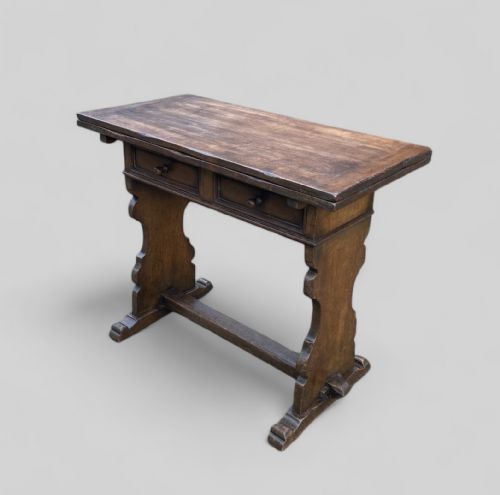 ROTATING FOLDING IPSWICH OAK TWO DRAWER TABLE - ADDITIONAL PHOTO 1