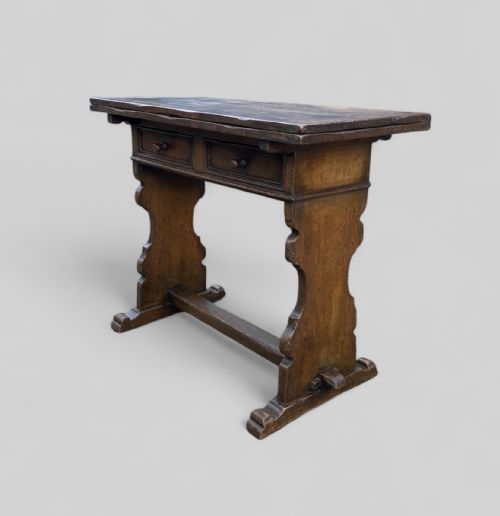 ROTATING FOLDING IPSWICH OAK TWO DRAWER TABLE - ADDITIONAL PHOTO 5