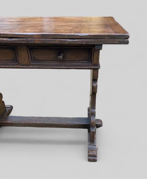 ROTATING FOLDING IPSWICH OAK TWO DRAWER TABLE - ADDITIONAL PHOTO 6