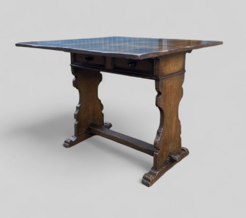 ROTATING FOLDING IPSWICH OAK TWO DRAWER TABLE - ADDITIONAL PHOTO 9