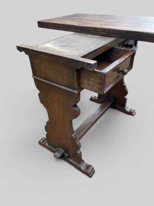 ROTATING FOLDING IPSWICH OAK TWO DRAWER TABLE - ADDITIONAL PHOTO 10