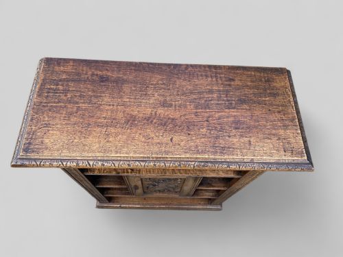 CARVED OAK OPEN BOOKCASE - ADDITIONAL PHOTO 8