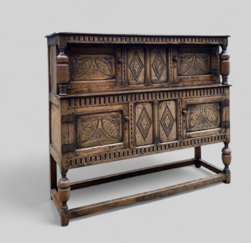 LARGE DISTRESSED OAK CUPBOARD - ADDITIONAL PHOTO 1