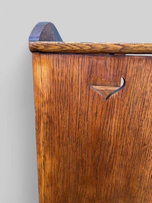 CARVED OAK ART NOUVEAU BENCH - ADDITIONAL PHOTO 3