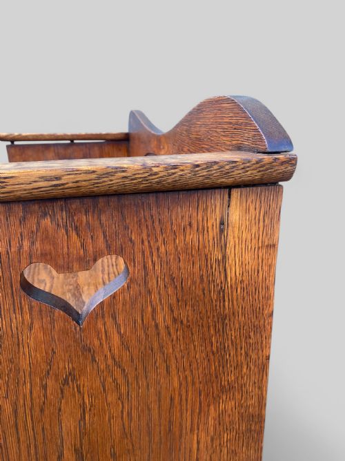 CARVED OAK ART NOUVEAU BENCH - ADDITIONAL PHOTO 9