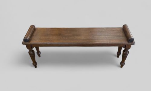 antique oak window seat - CATEGORY: ANTIQUE STOOLS - DATED VICTORIAN