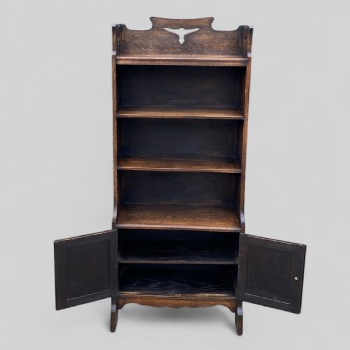 OAK ART NOUVEAU BOOKCASE - ADDITIONAL PHOTO 3