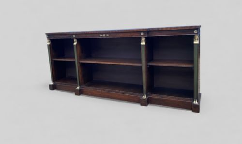 MAHOGANY BOOKCASE NEOCLASSICAL EGYPTIAN REVIVAL STYLE - ADDITIONAL PHOTO 6