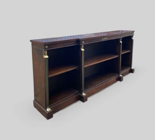 MAHOGANY BOOKCASE NEOCLASSICAL EGYPTIAN REVIVAL STYLE - ADDITIONAL PHOTO 7