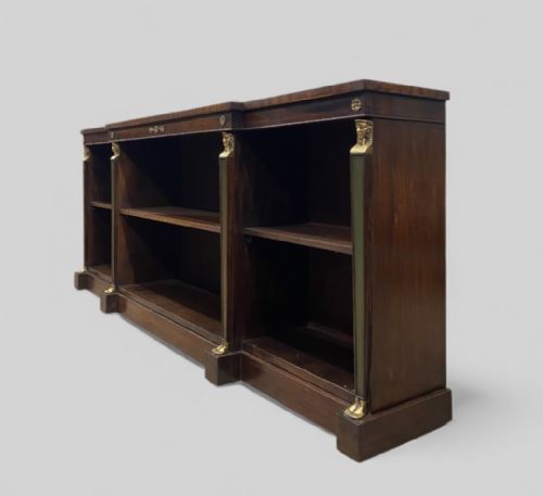 MAHOGANY BOOKCASE NEOCLASSICAL EGYPTIAN REVIVAL STYLE - ADDITIONAL PHOTO 13
