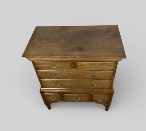 VERY SMALL LATE VICTORIAN OAK CHEST COMPACT GEORGIAN STYLE - ADDITIONAL PHOTO 2