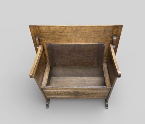 ANTIQUE OAK MONKS BENCH - ADDITIONAL PHOTO 2