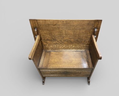 ANTIQUE OAK MONKS BENCH - ADDITIONAL PHOTO 5
