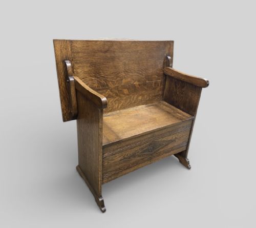 ANTIQUE OAK MONKS BENCH - ADDITIONAL PHOTO 10