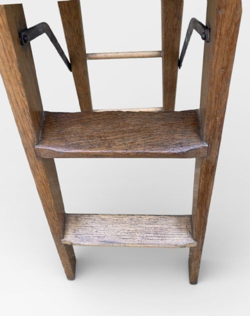 VINTAGE OAK FOLDING STEP STOOL - ADDITIONAL PHOTO 2