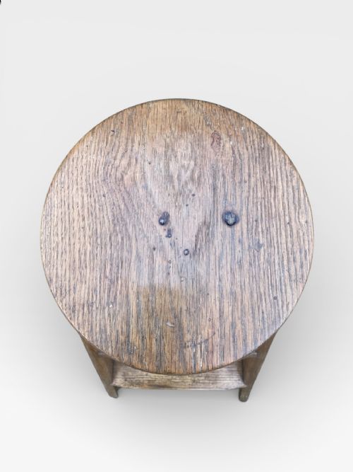 VINTAGE OAK FOLDING STEP STOOL - ADDITIONAL PHOTO 5