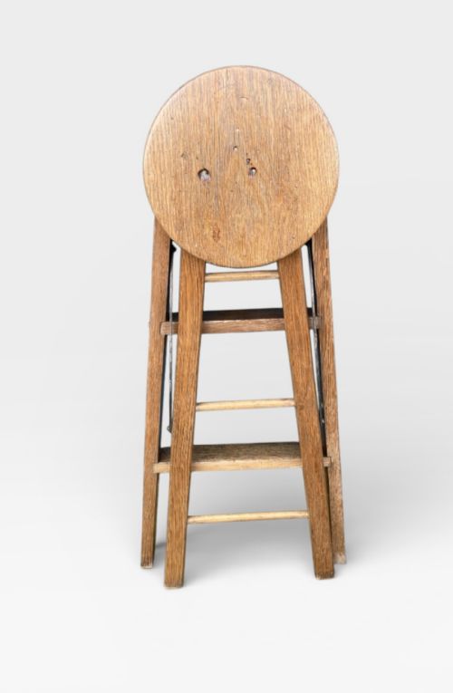 VINTAGE OAK FOLDING STEP STOOL - ADDITIONAL PHOTO 7