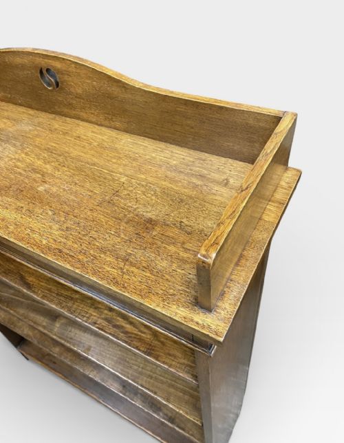 EDWARDIAN OPEN OAK BOOKCASE - ADDITIONAL PHOTO 5