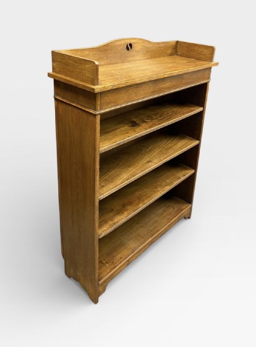 EDWARDIAN OPEN OAK BOOKCASE - ADDITIONAL PHOTO 7