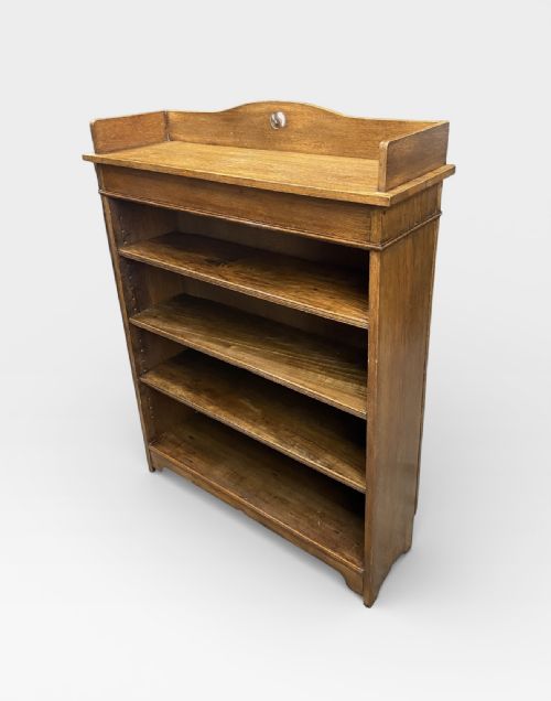 EDWARDIAN OPEN OAK BOOKCASE - ADDITIONAL PHOTO 9