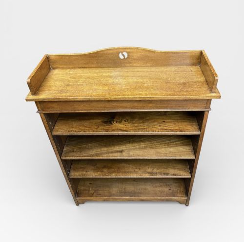 EDWARDIAN OPEN OAK BOOKCASE - ADDITIONAL PHOTO 10