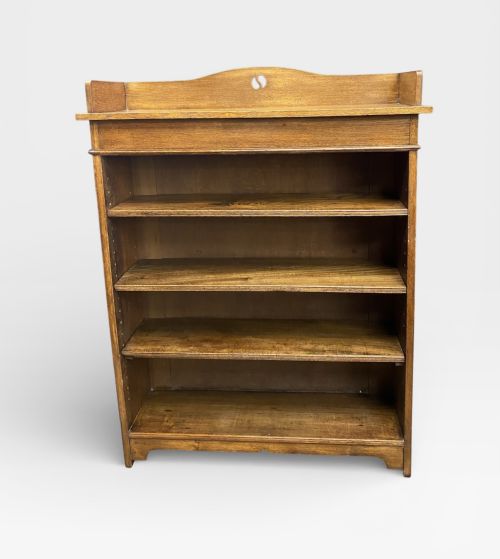 EDWARDIAN OPEN OAK BOOKCASE - ADDITIONAL PHOTO 11