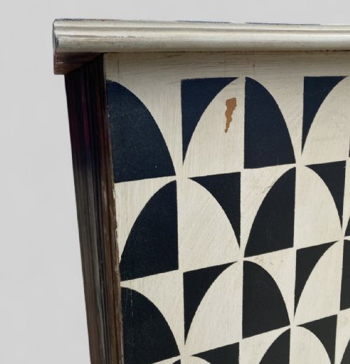 ANTIQUE PAINTED GEOMETRIC CHEST OF DRAWERS - ADDITIONAL PHOTO 8