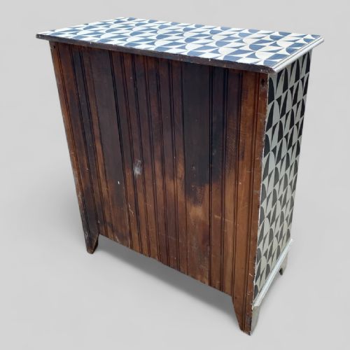 ANTIQUE PAINTED GEOMETRIC CHEST OF DRAWERS - ADDITIONAL PHOTO 10